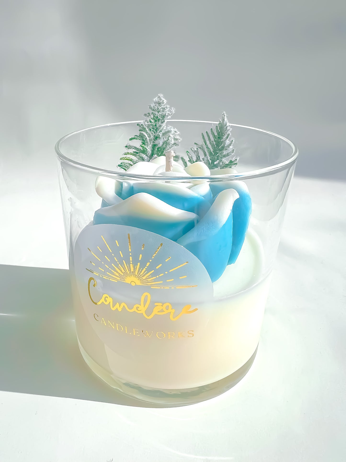 Rose Container Candle - Blue