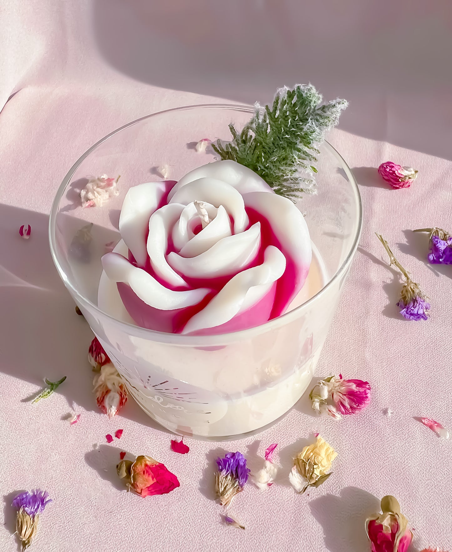 Rose Container Candle - Burgundy