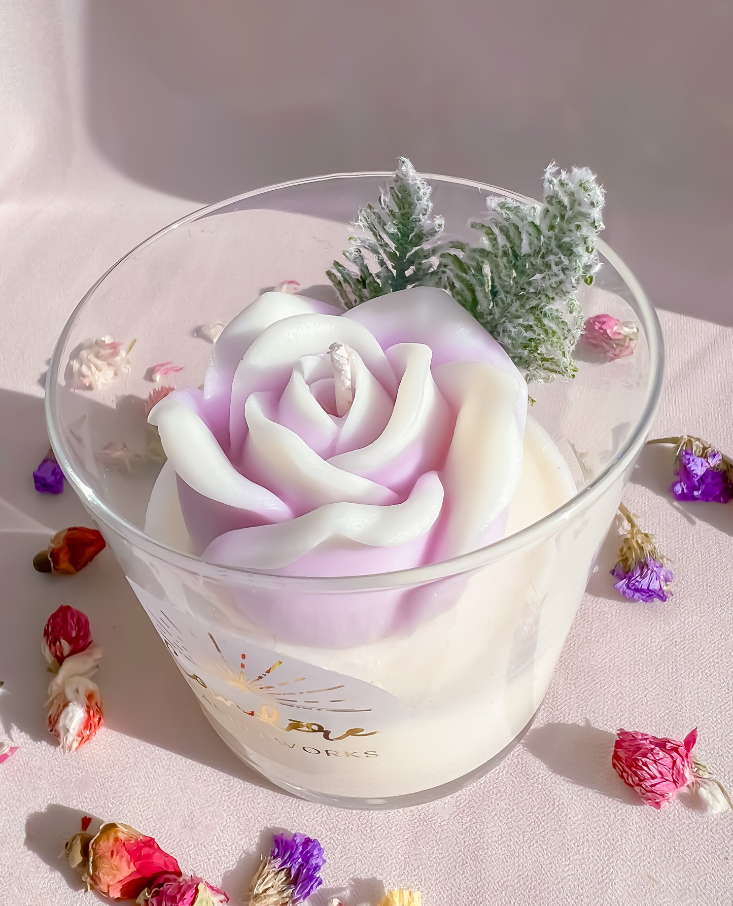 Rose Container Candle - Lilac