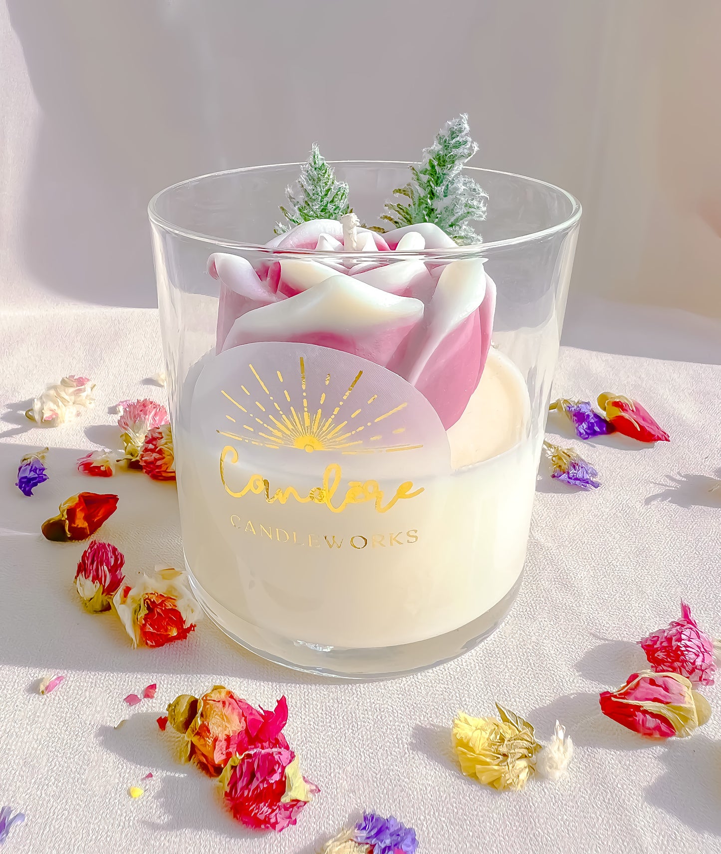 Rose Container Candle - Purple