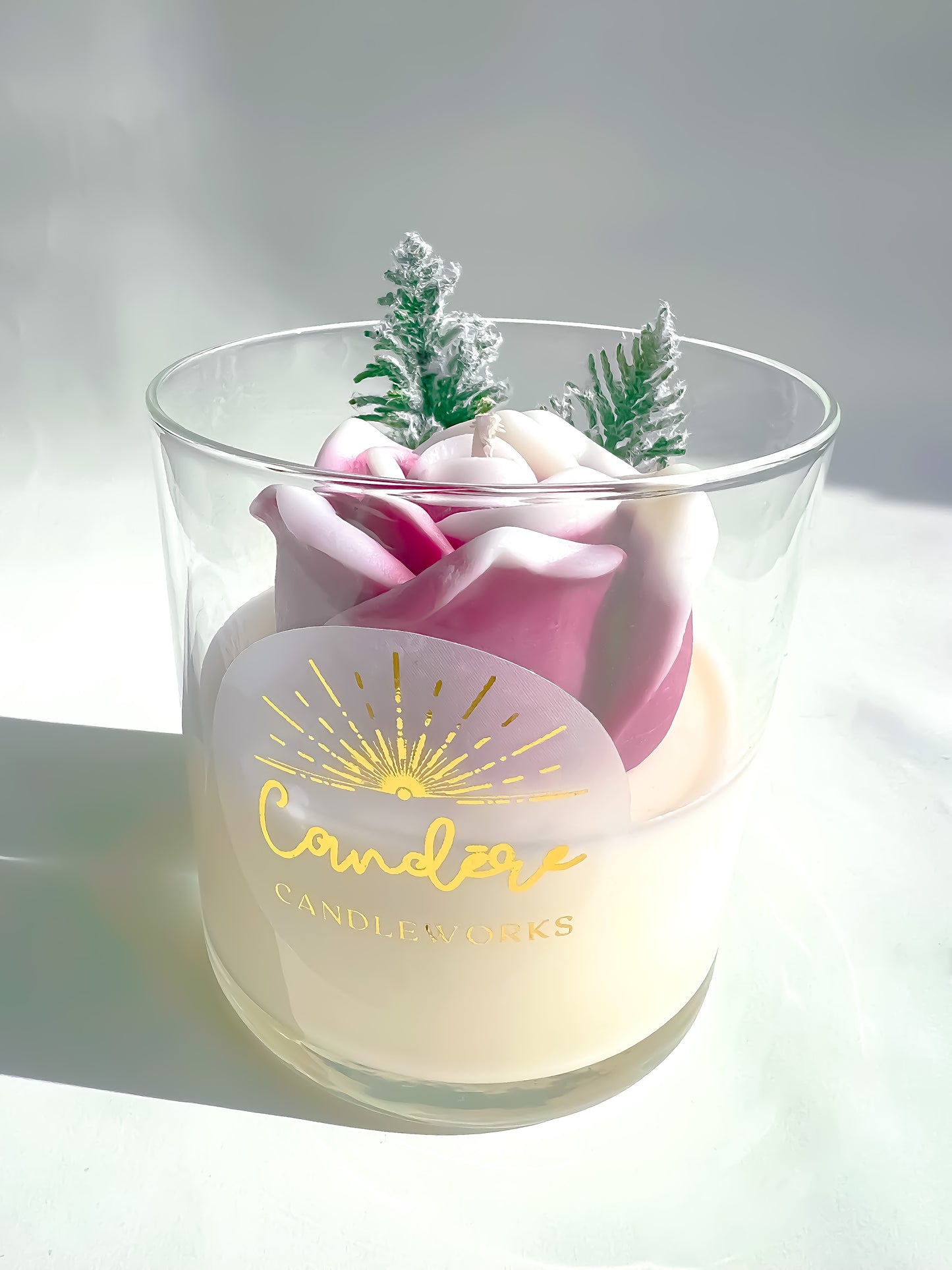 Rose Container Candle - Purple