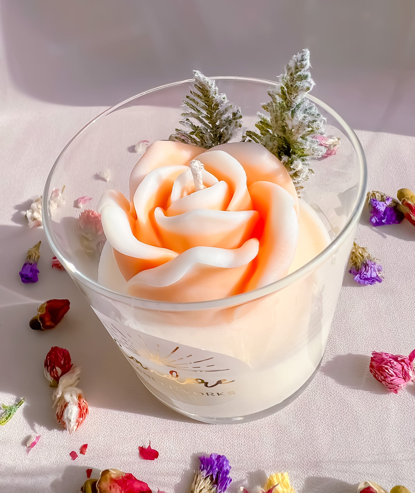 Rose Container Candle - Champagne