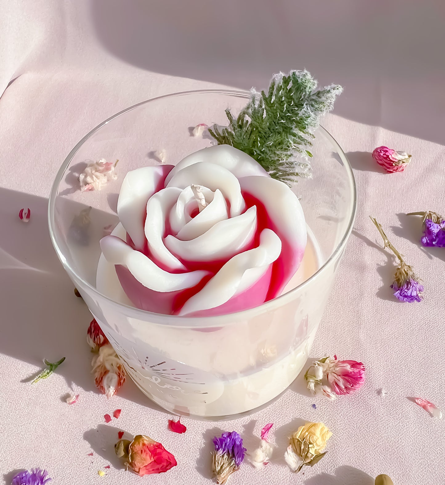 Rose Container Candle - Purple