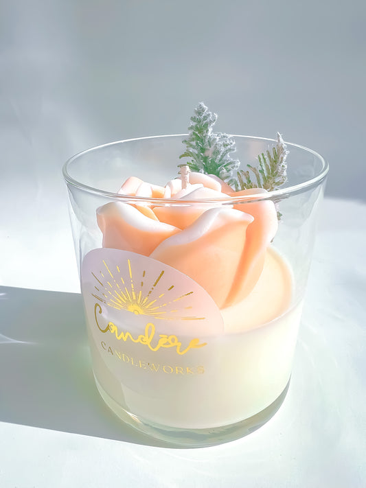 Rose Container Candle - Champagne