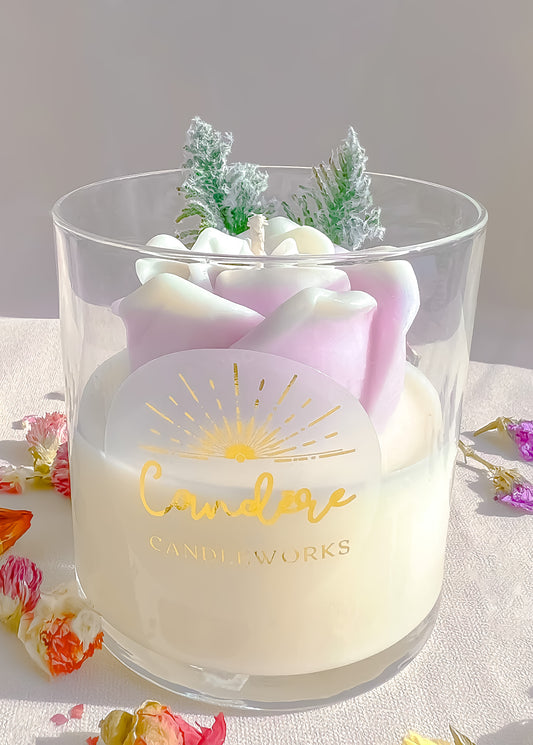 Rose Container Candle - Lilac