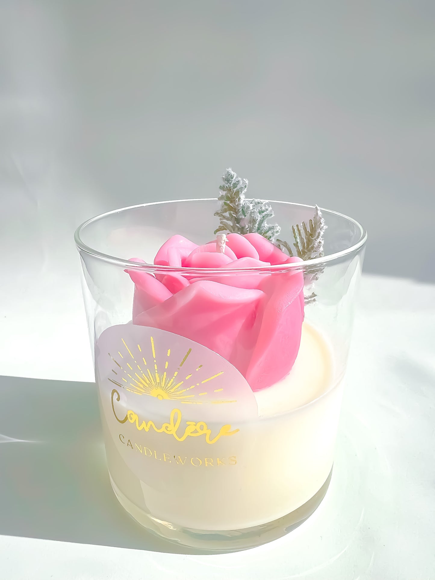 Rose Container Candle - Pink