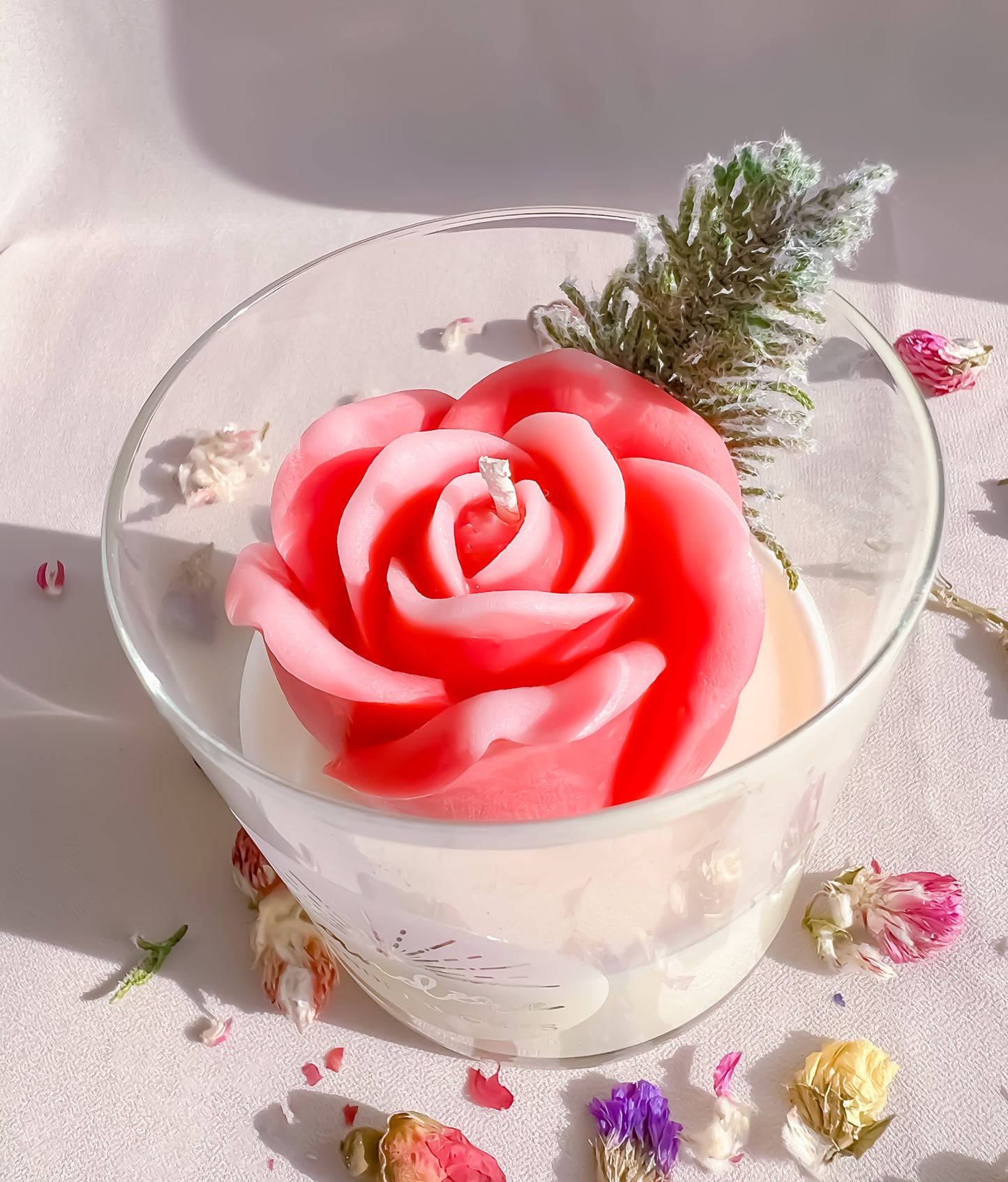 Rose Container Candle - Pink