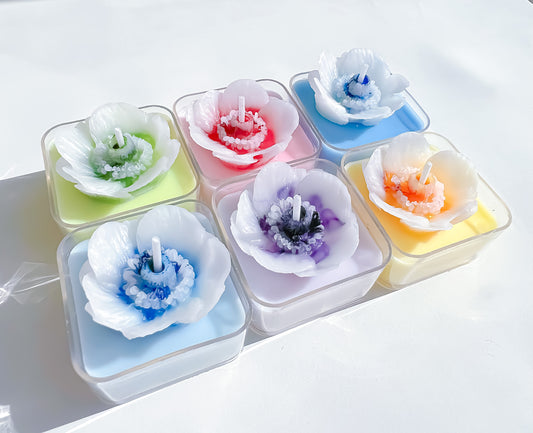 Flower Tealight Candle Set (Set of 4) - Woody